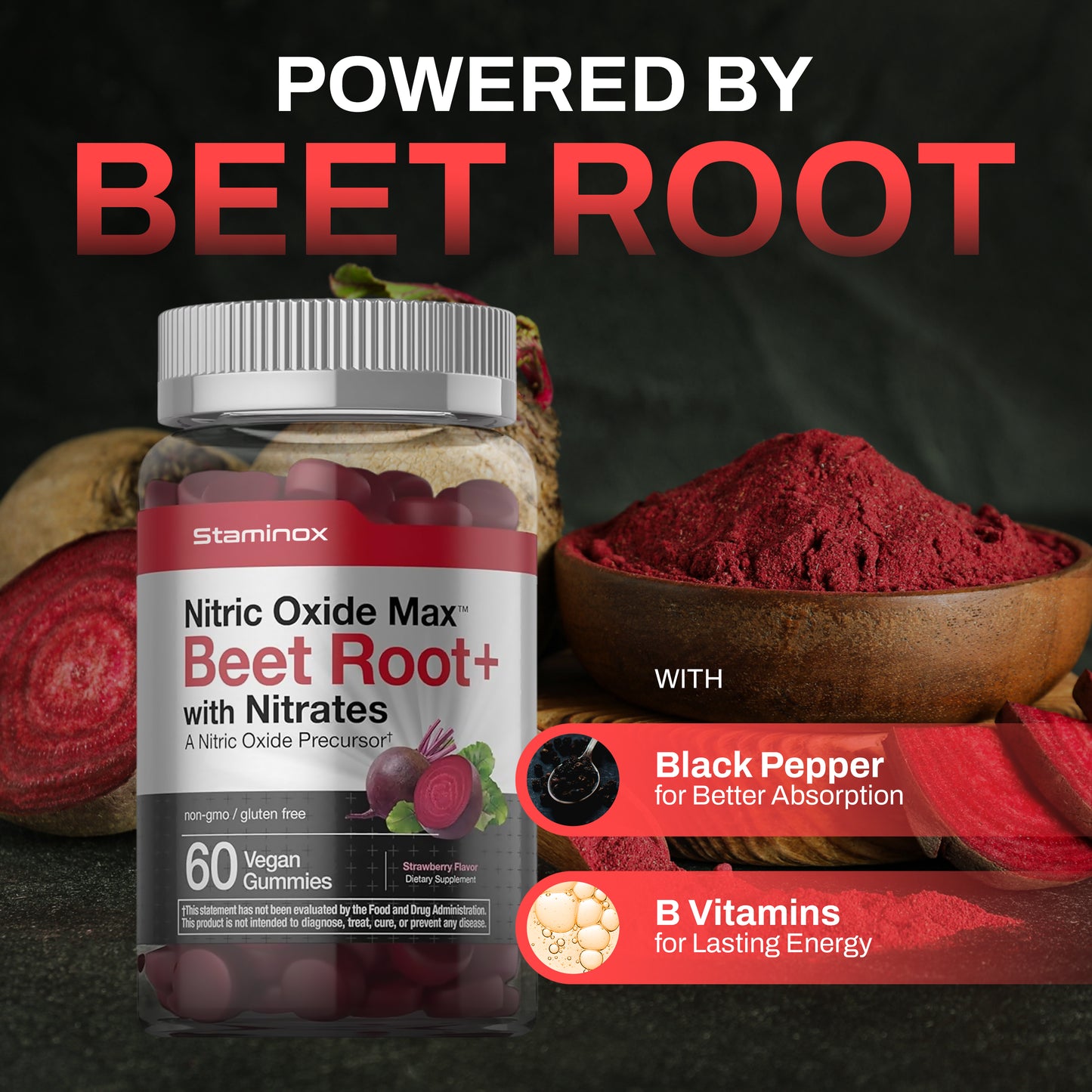 Staminox Nitric Oxide Max™ Beet Root+